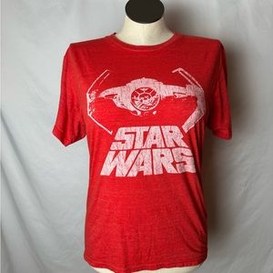 Star Wars red t-shirt size medium. Polyester, cotton, rayon blend.